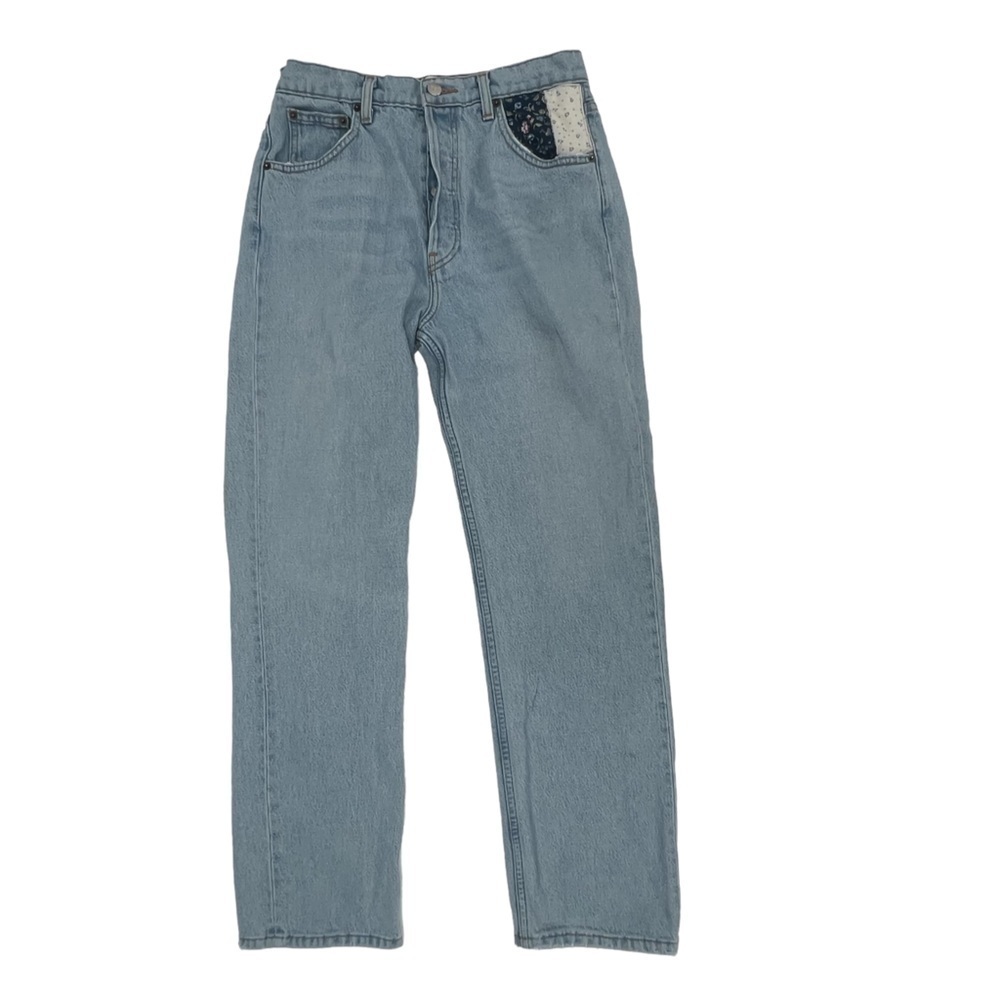 Reformation Jeans Cynthia High Rise Relaxed Patched Button Fly Jeans Size 29